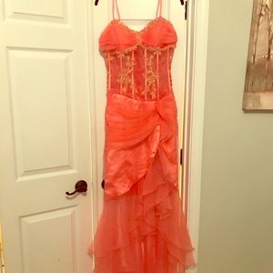 Prom dress sheer corset look waist
